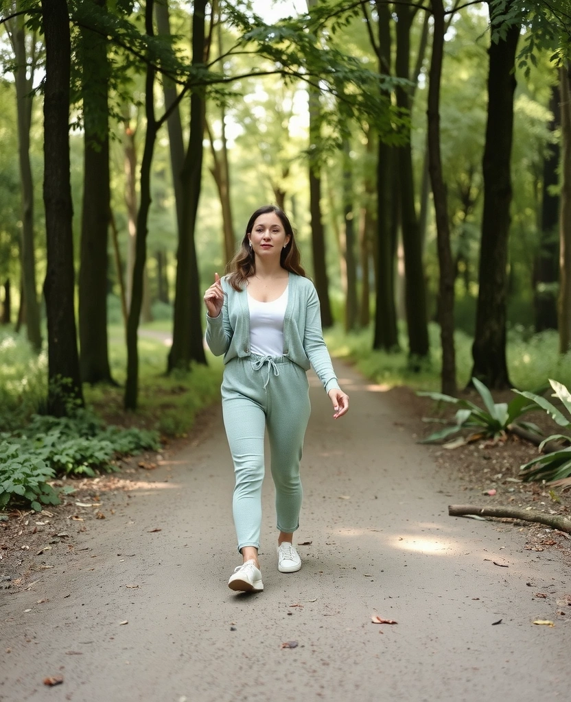 Sarah Weber in der Natur beim meditativen Spaziergang